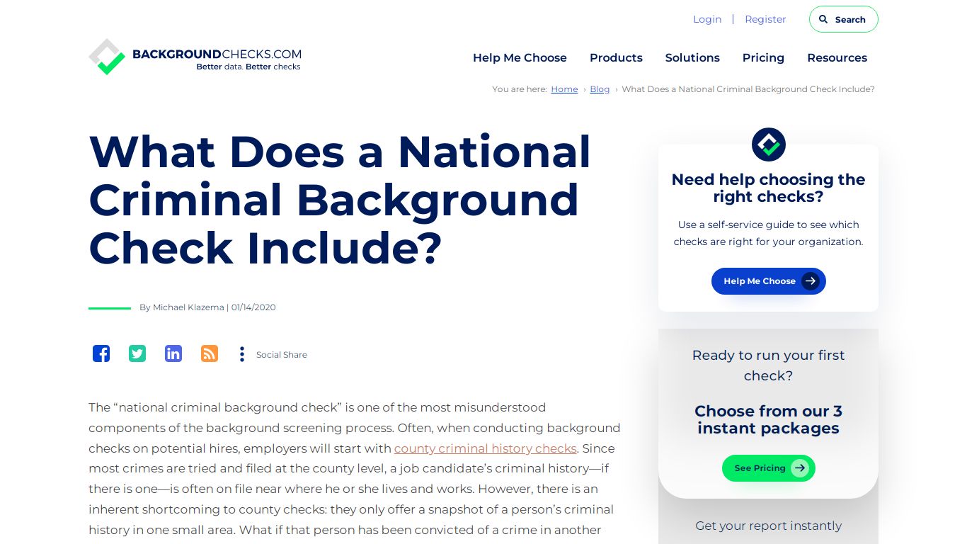 What Does a National Criminal Background Check Include?